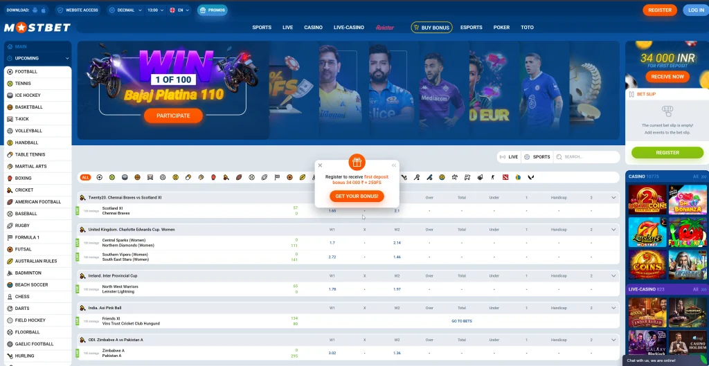 Mostbet main page